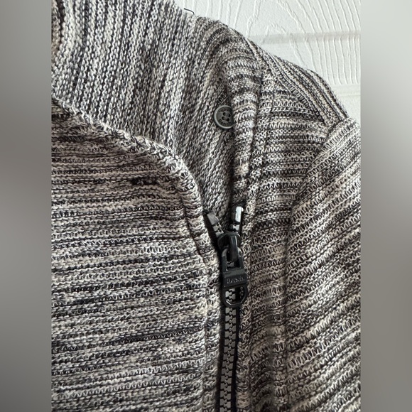 Bench Heather Gray Long Sweater Jacket with Asymmetrical Zipper - Picture 3 of 4